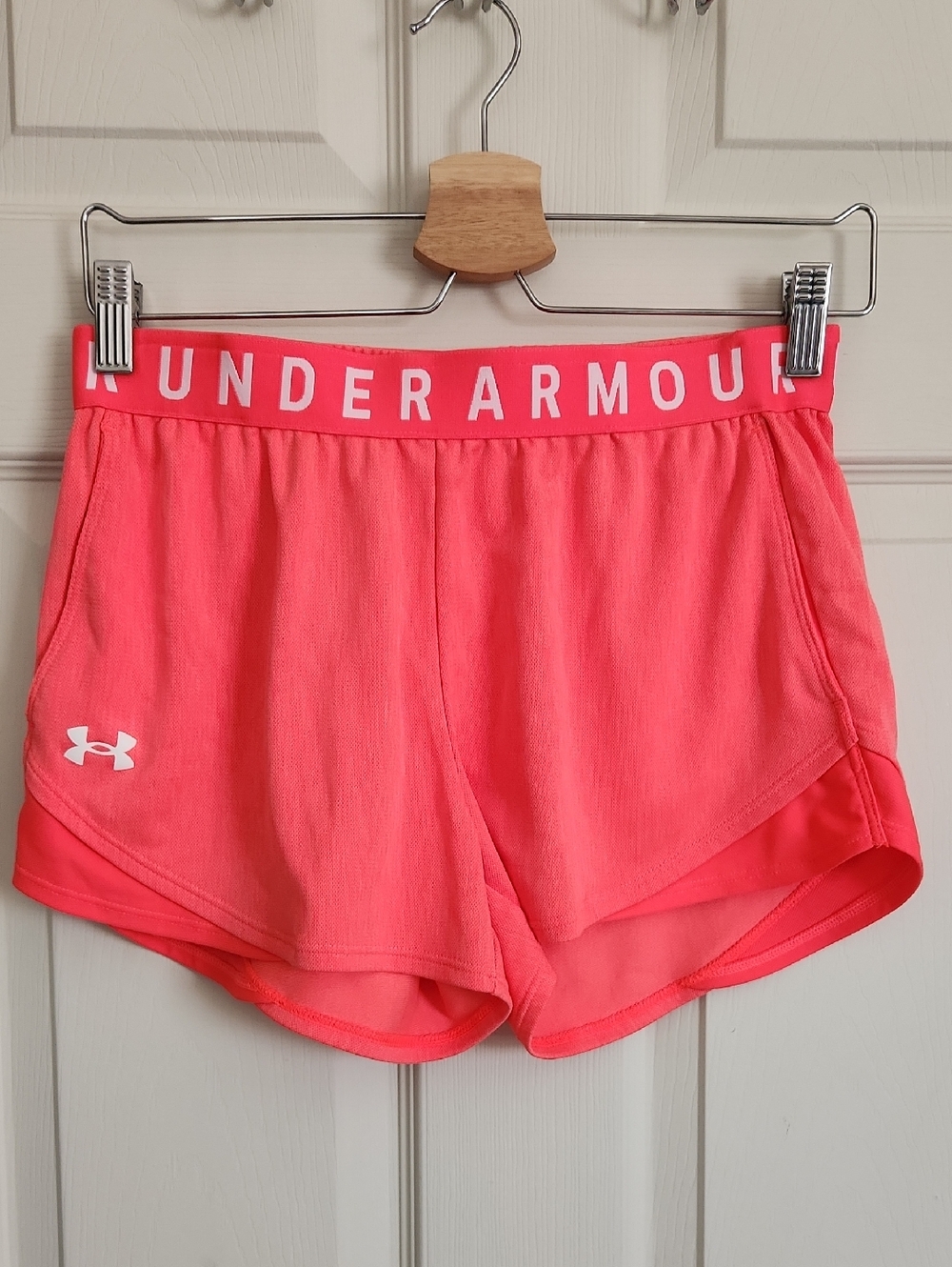 Ladies Pink Under Armour Athletic Shorts Size S